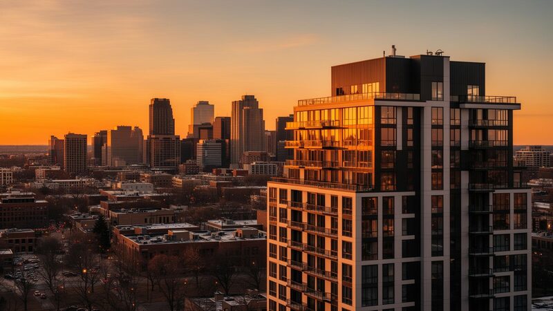 Minneapolis skyline along the Mississippi River